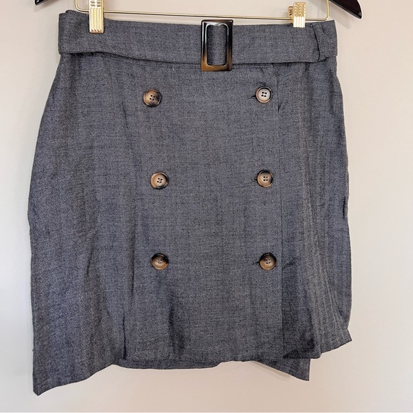 NEW Mango MNG Casual Gray Button Mini A Line Skirt | Size XS - Picture 5 of 8